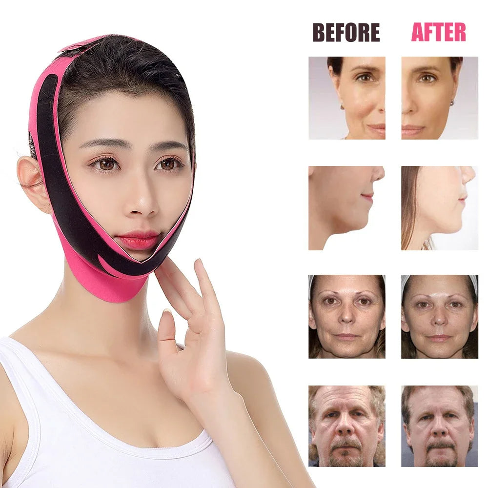 V-Line Face Slimming Bandage: Elastic Double Chin Remover & Face Lift Up Belt for Women