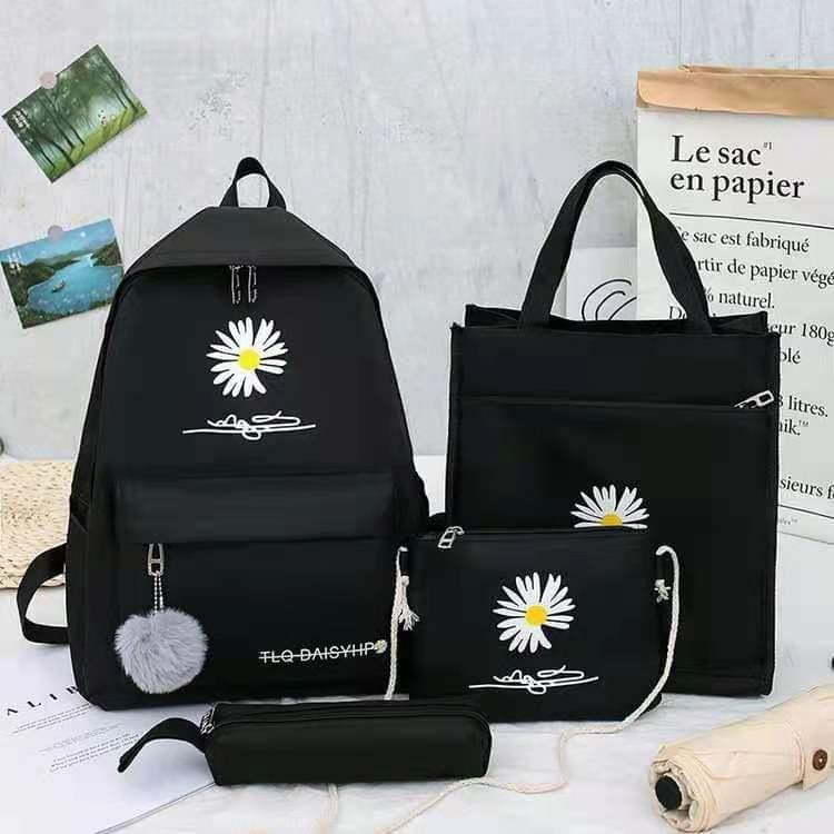 4pcs school backpack for male female boys girls Children School Bags For Girls Boys Canvas SchoolBag Fashion Kids Backpack Teenager Rucksack Cute backpack child pure top quality fabric best material