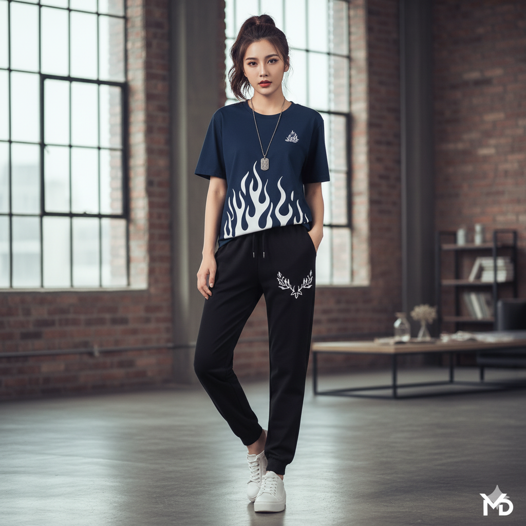 Blue New trendy fired printed premium quality tracksuit for men and boys