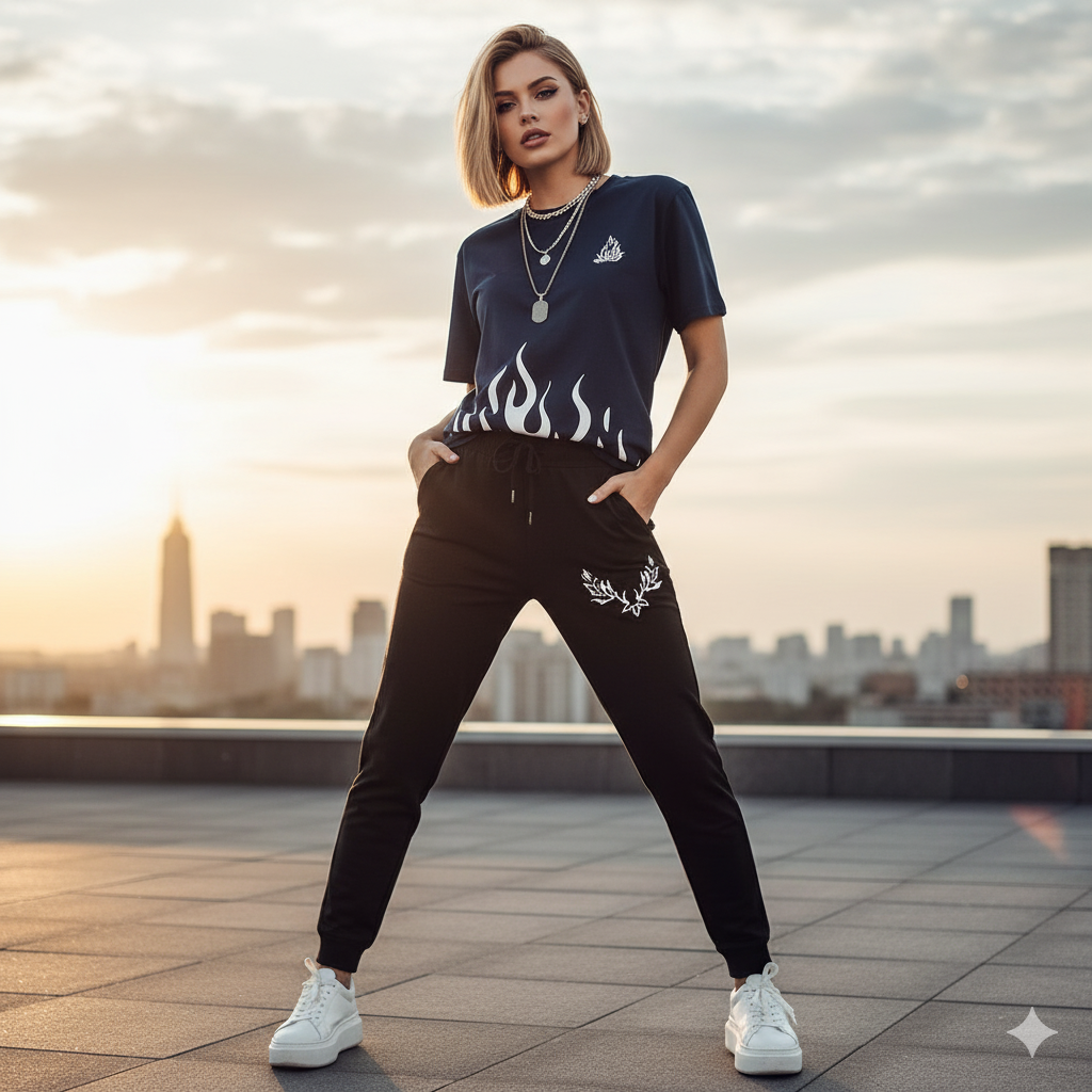 Blue New trendy fired printed premium quality tracksuit for men and boys