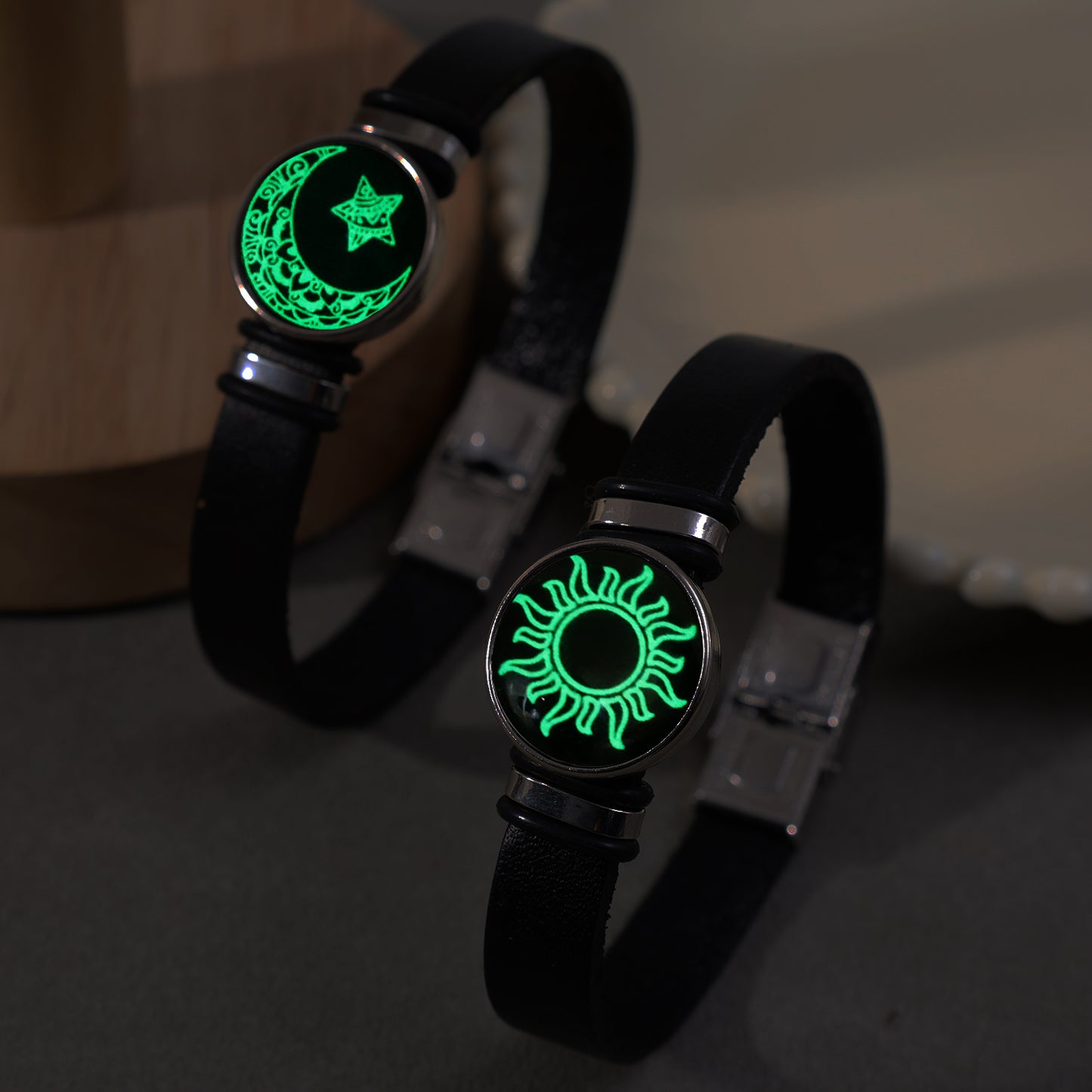 Luminous Couple Friendship Bracelet Sun and Moon Adjustable Romantic Black Bracelets Creative Fashion Jewelry Gifts