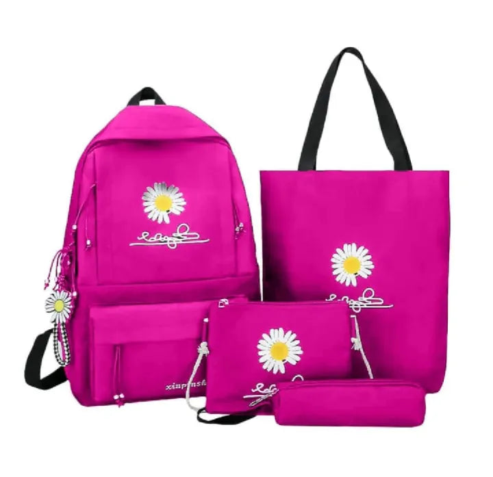 4pcs school backpack for male female boys girls Children School Bags For Girls Boys Canvas SchoolBag Fashion Kids Backpack Teenager Rucksack Cute backpack child pure top quality fabric best material