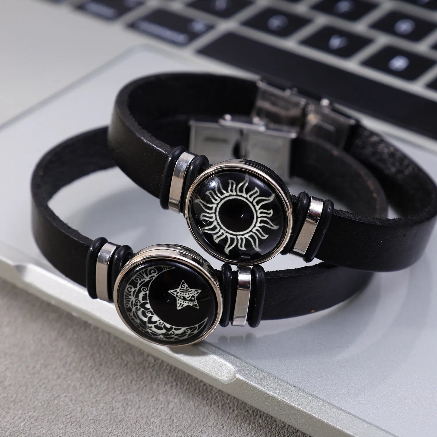 Luminous Couple Friendship Bracelet Sun and Moon Adjustable Romantic Black Bracelets Creative Fashion Jewelry Gifts
