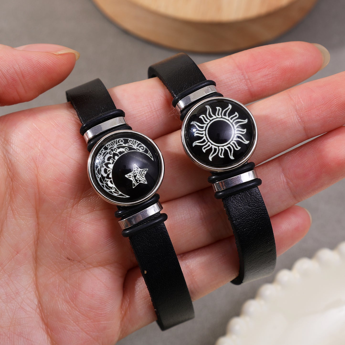 Luminous Couple Friendship Bracelet Sun and Moon Adjustable Romantic Black Bracelets Creative Fashion Jewelry Gifts
