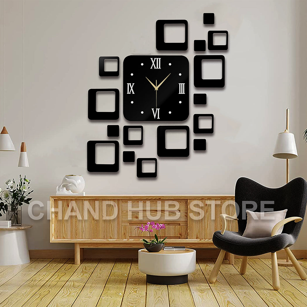 Chand Hub Reverse Frameless Creative Wall Clock | Clock Big Size Wall Clock I Wooden Material Wall Clock Beautifull For Bedroom Or Office Wall