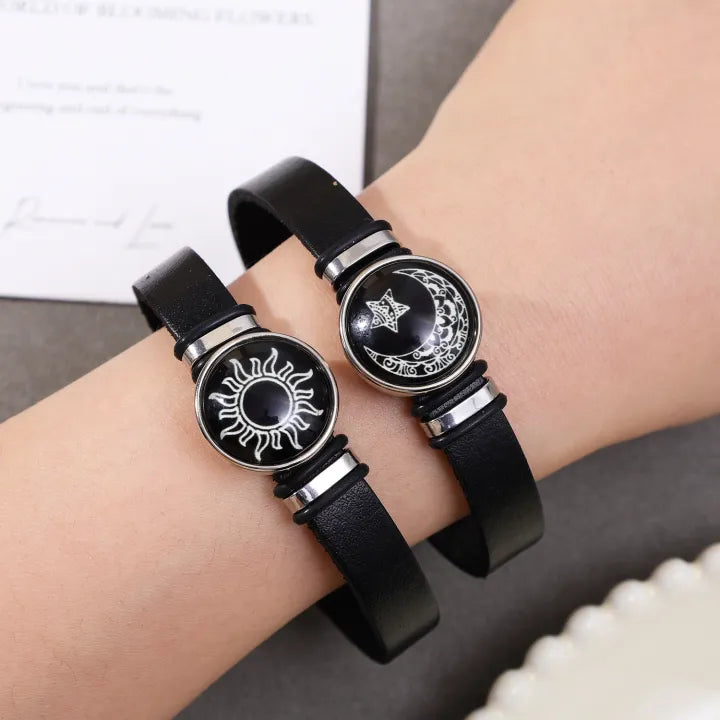 Luminous Couple Friendship Bracelet Sun and Moon Adjustable Romantic Black Bracelets Creative Fashion Jewelry Gifts