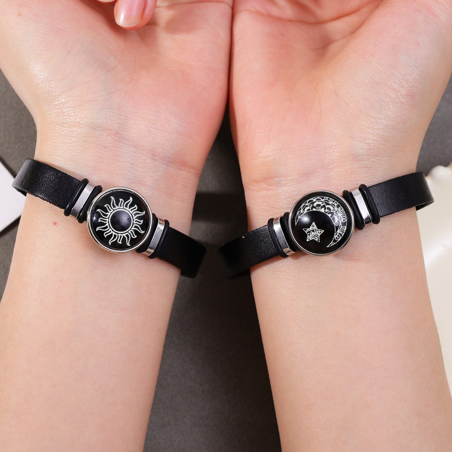 Luminous Couple Friendship Bracelet Sun and Moon Adjustable Romantic Black Bracelets Creative Fashion Jewelry Gifts