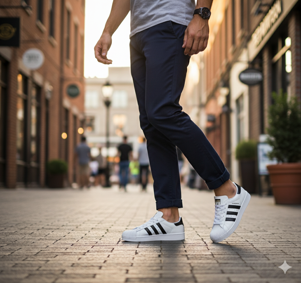 Fashionable White & Black Slip-On Sneakers for Girls – Perfect for Casual Everyday Wear