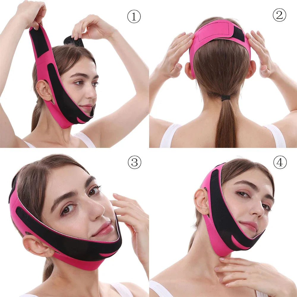 V-Line Face Slimming Bandage: Elastic Double Chin Remover & Face Lift Up Belt for Women