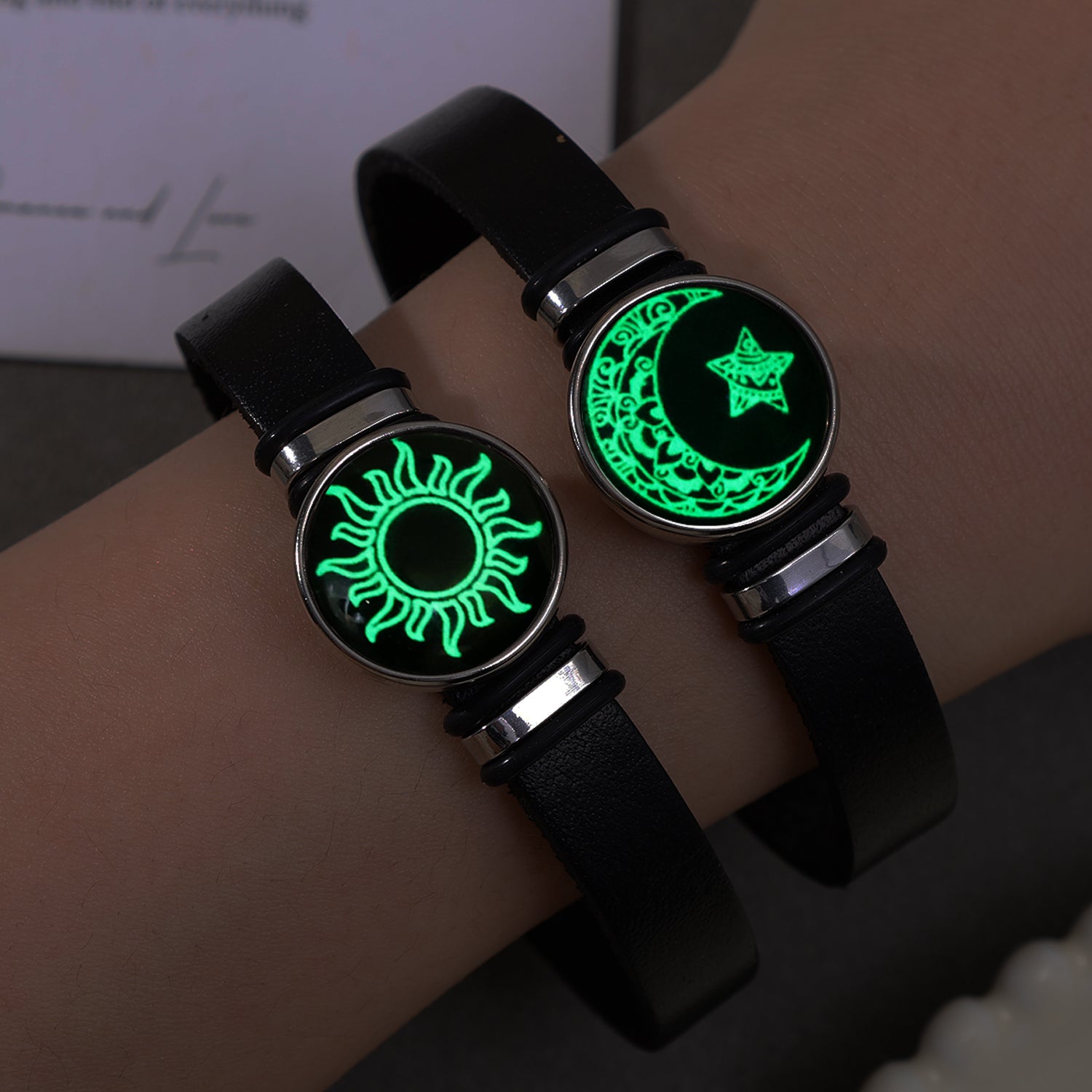 Luminous Couple Friendship Bracelet Sun and Moon Adjustable Romantic Black Bracelets Creative Fashion Jewelry Gifts