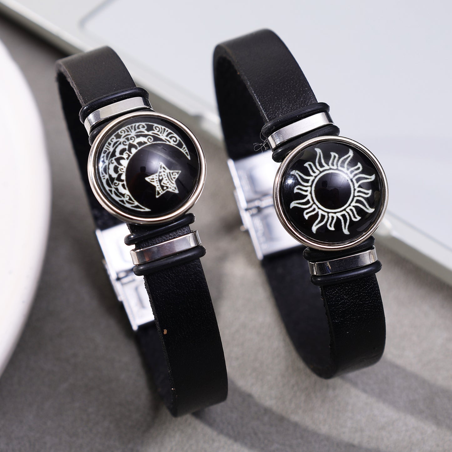 Luminous Couple Friendship Bracelet Sun and Moon Adjustable Romantic Black Bracelets Creative Fashion Jewelry Gifts