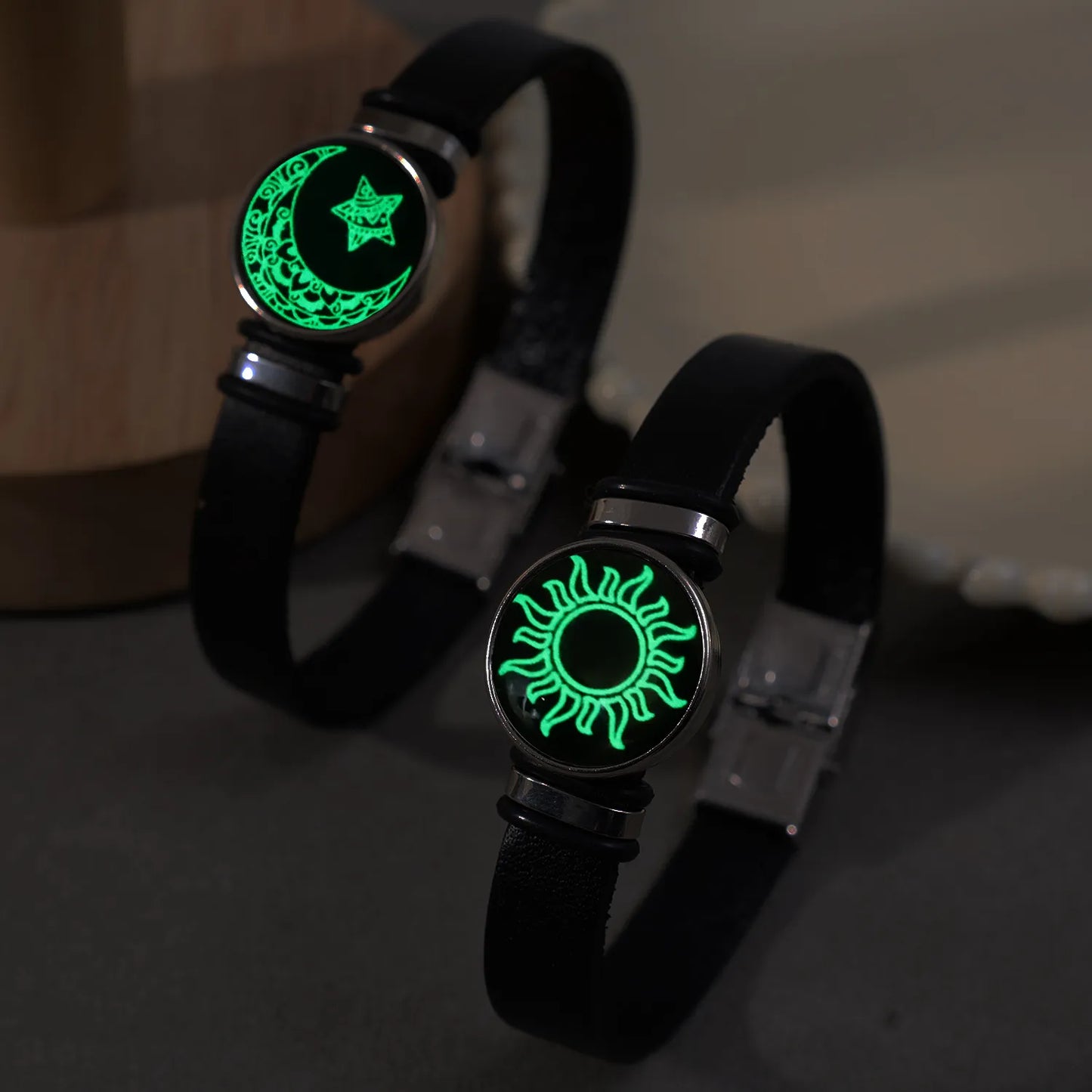 Luminous Couple Friendship Bracelet Sun and Moon Adjustable Romantic Black Bracelets Creative Fashion Jewelry Gifts
